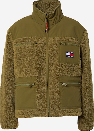 Jachetă fleece Tommy Jeans pe oliv, Vizualizare produs