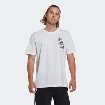 ADIDAS SPORTSWEAR Funkcionalna majica 'Essentials Brandlove' | bela barva: sprednja stran