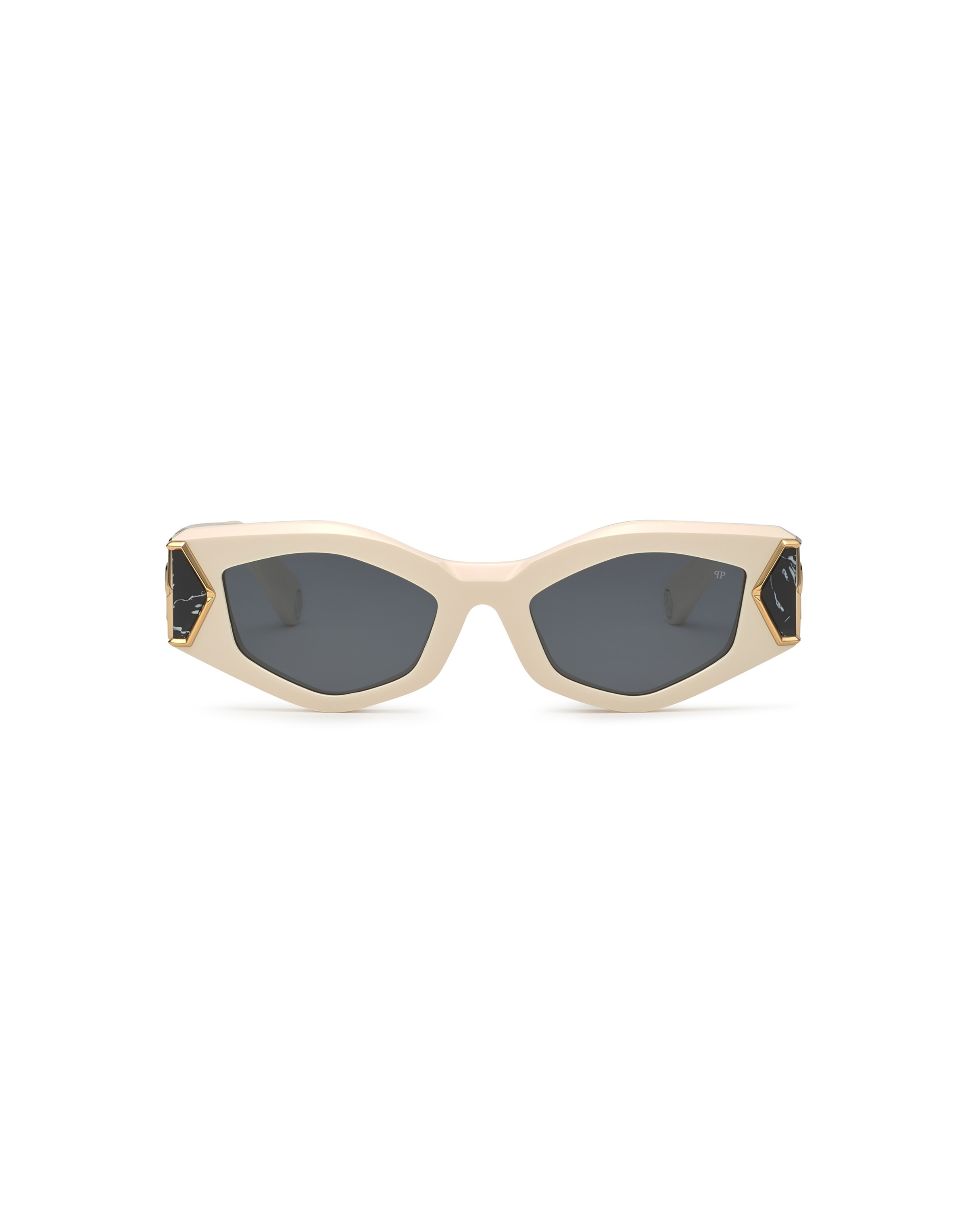 Philipp Plein Sonnenbrille in Beige: Vorderseite