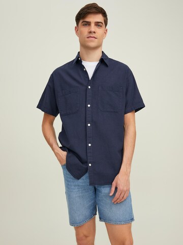JACK & JONES Regular fit Button Up Shirt 'Breezy' in Blue: front