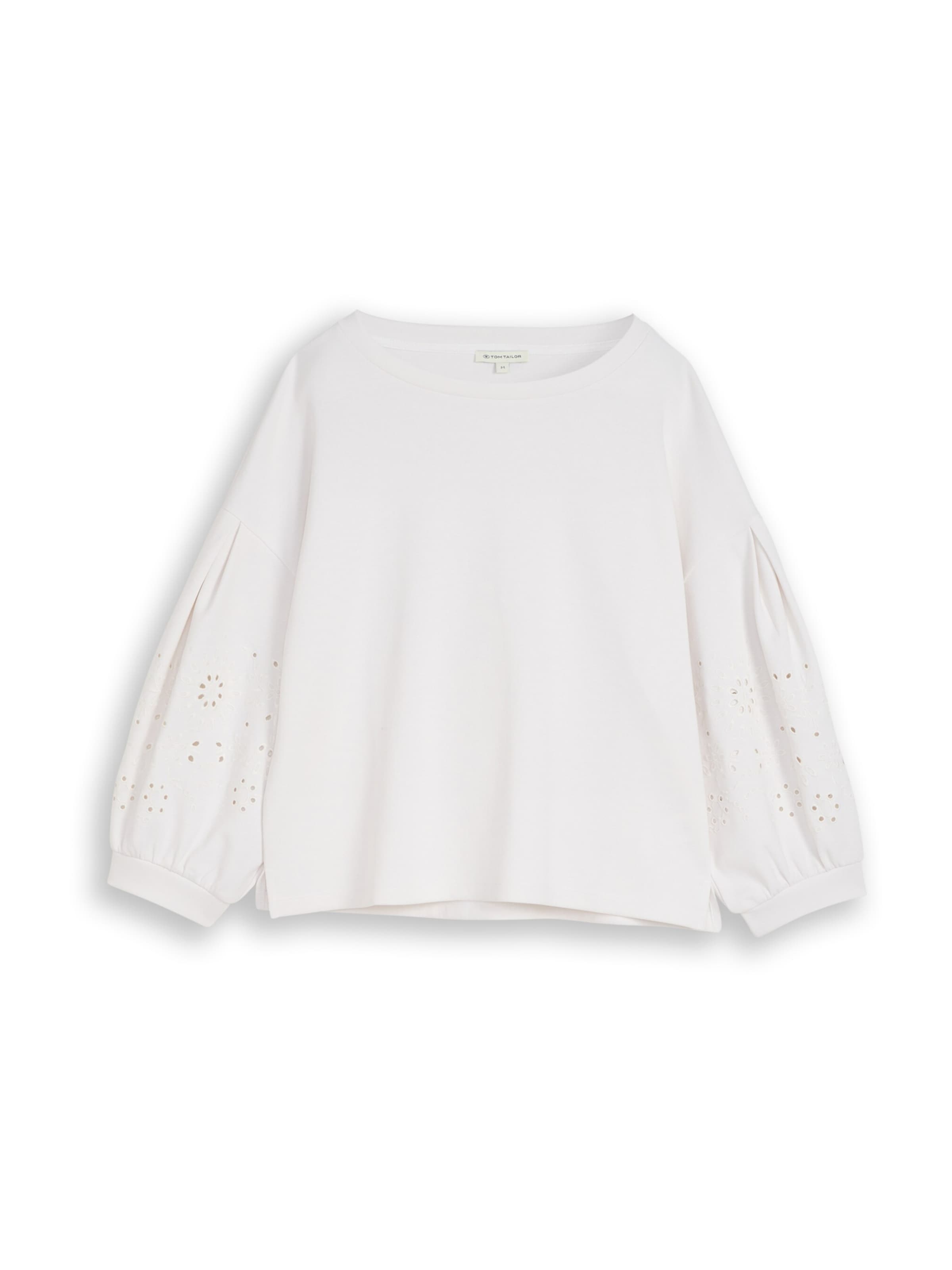 Sweat-shirt TOM TAILOR en blanc : devant