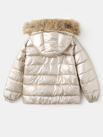 MANGO KIDS Zimska jakna | srebrna barva