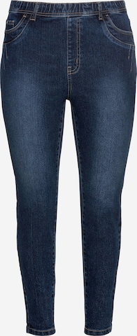 SHEEGO Skinny Jeggings in Blauw: voorkant