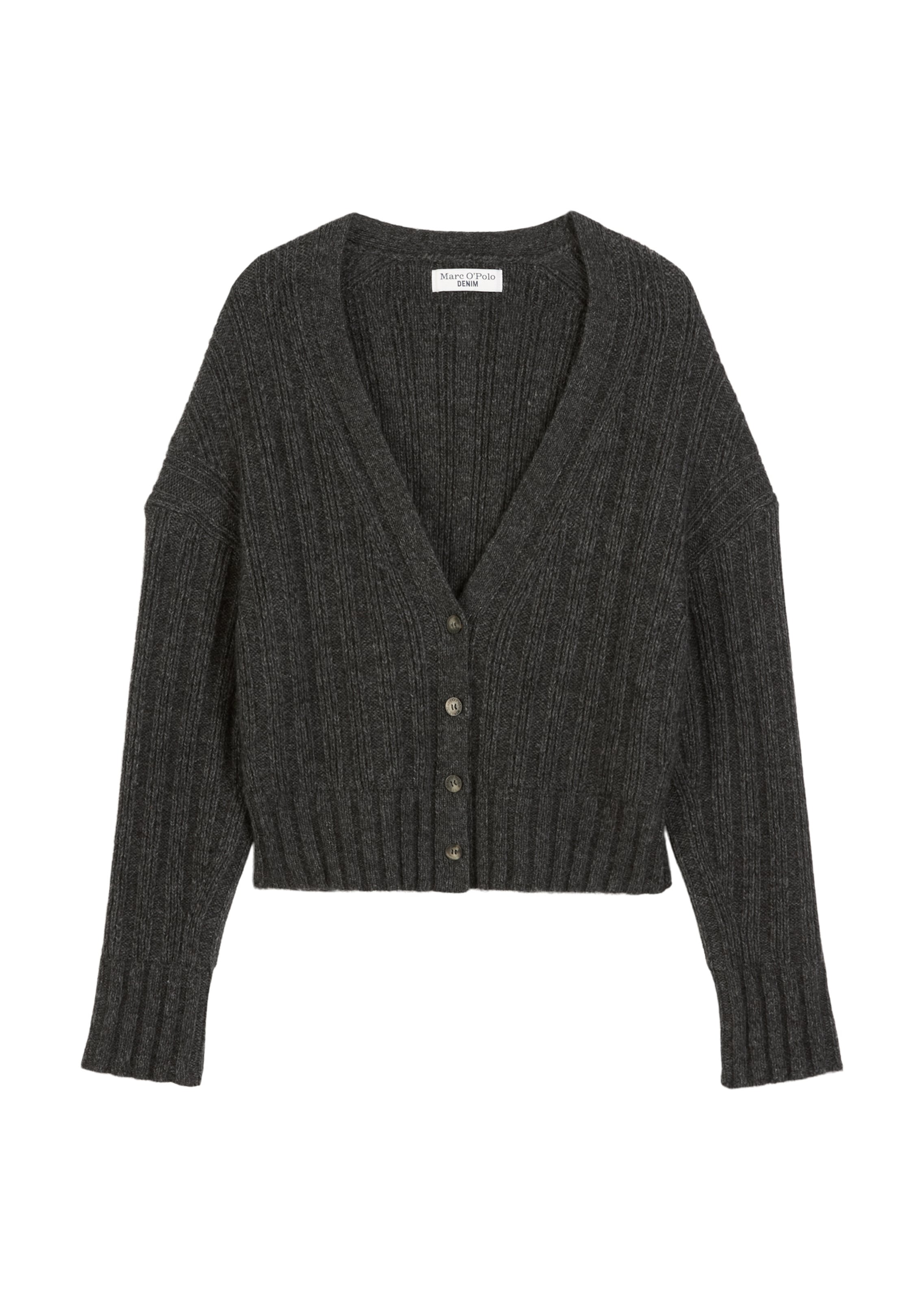 Marc O'Polo DENIM Gebreid vest in Grijs: voorkant