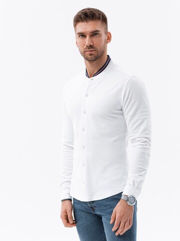 Ombre Slim fit Button Up Shirt 'K542' in White: front