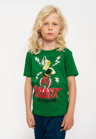 LOGOSHIRT Shirt 'Asterix le Gaulois' in Green: front