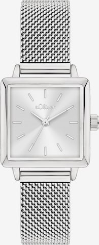 Montre à affichage analogique s.Oliver en argent : devant