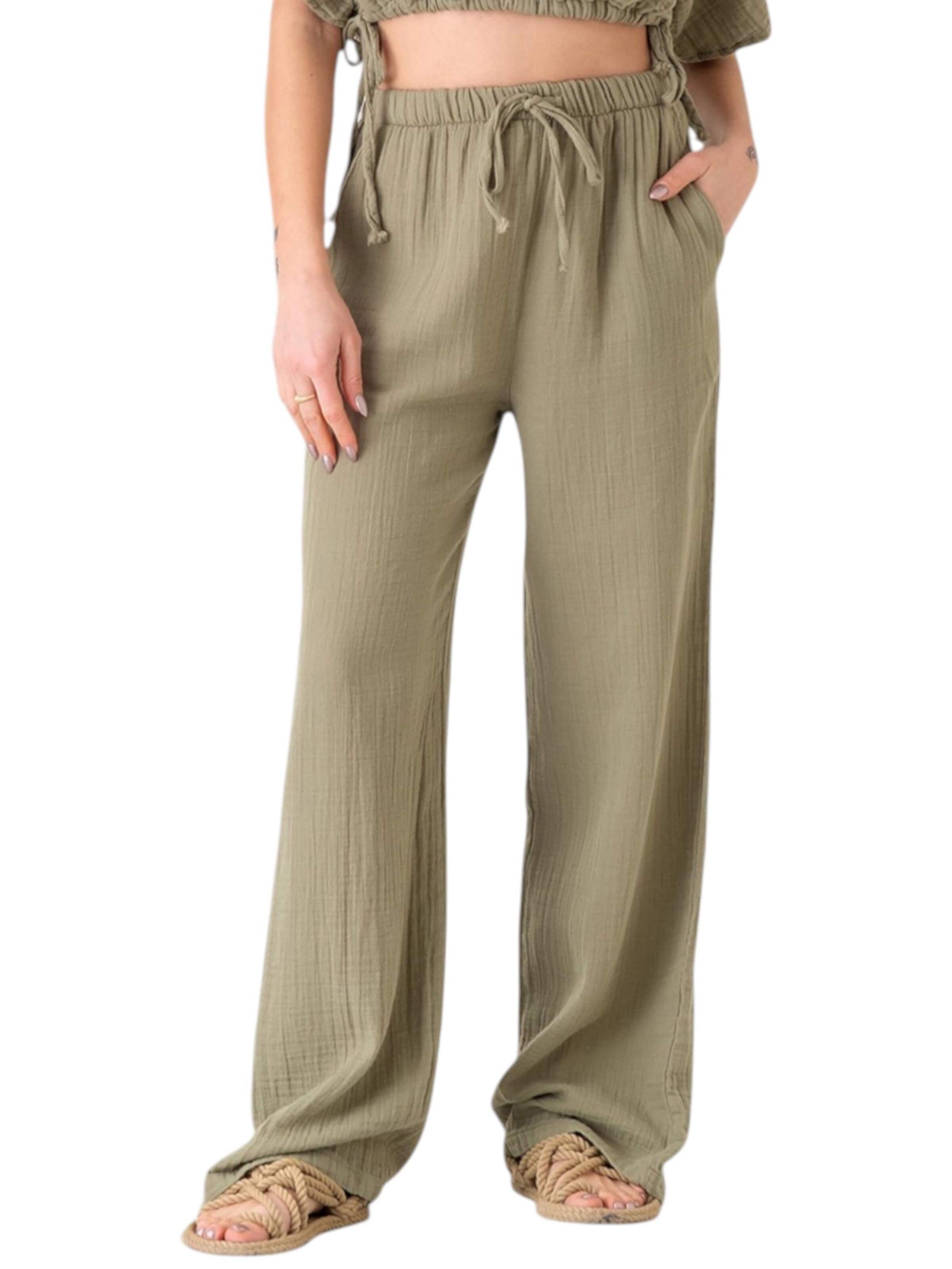 Wide Leg Pantalon 'Eleni' WENOR en vert