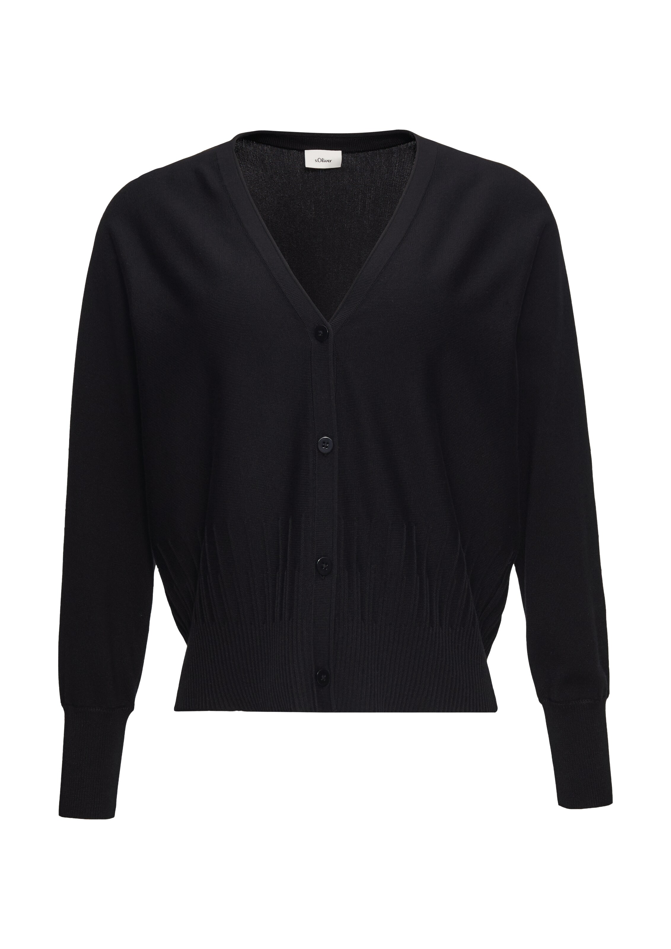s.Oliver BLACK LABEL Strickjacke in Schwarz: Vorderseite