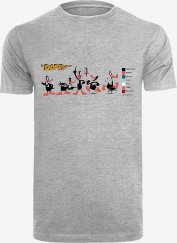 F4NT4STIC Shirt 'Looney Tunes Daffy Duck' in Grijs: voorkant