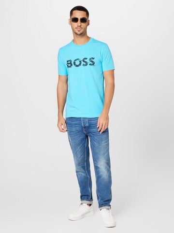 BOSS Green Tričko – modrá