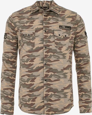 CIPO & BAXX Regular Fit Hemd 'Army' in Beige: predná strana