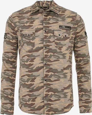 CIPO & BAXX Button Up Shirt 'Army' in Beige: front