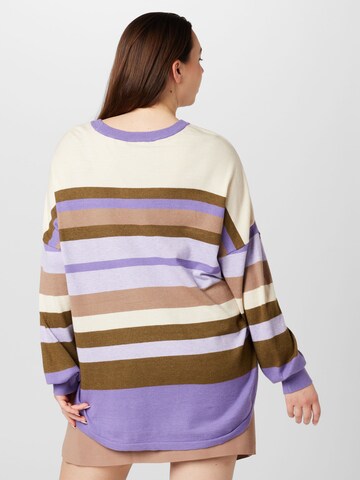 Fransa Curve Sweater 'MELANI' in Purple