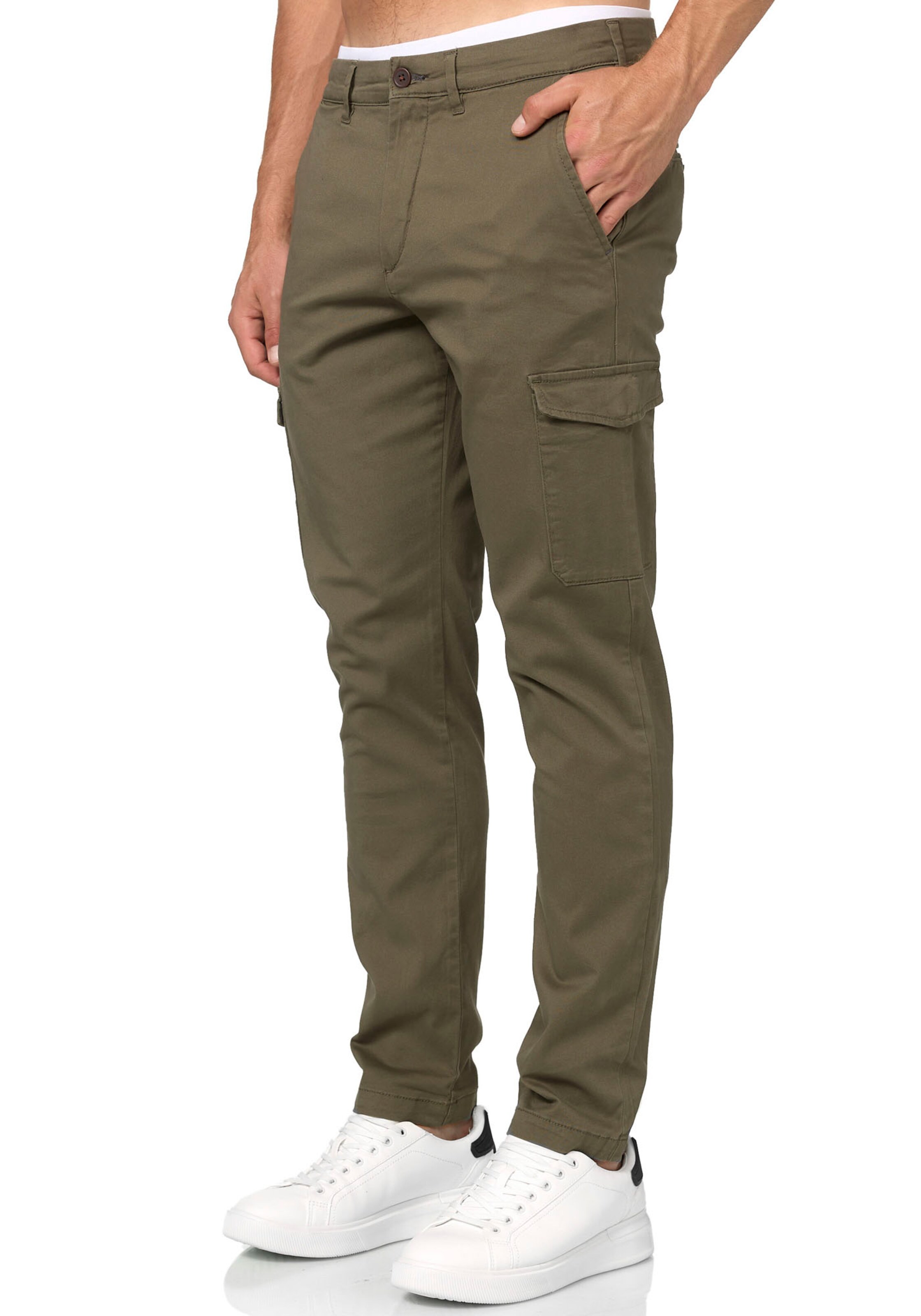 INDICODE JEANS Обычный Брюки-карго в Зеленый