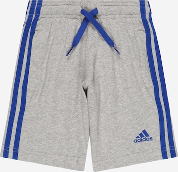 ADIDAS SPORTSWEAR Regular Workout Pants 'Essentials 3-Stripes' in Grey: front