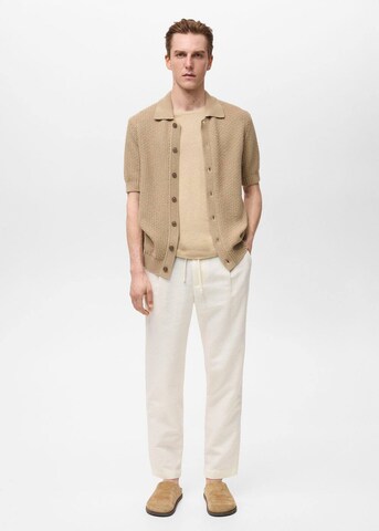 MANGO MAN Regular Pleat-Front Pants 'Romelino' in White