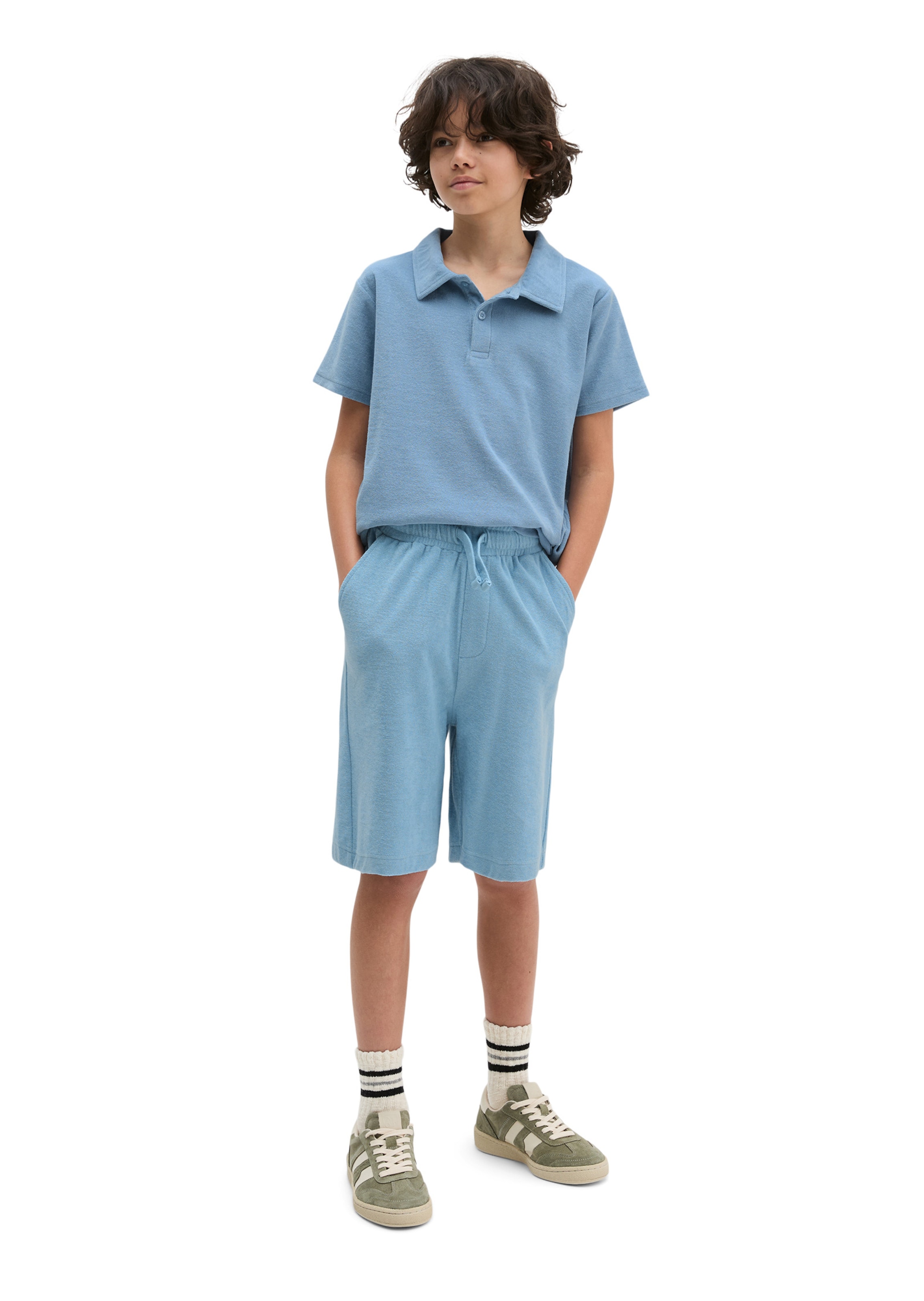 Marc O'Polo Loosefit Broek in Blauw: voorkant