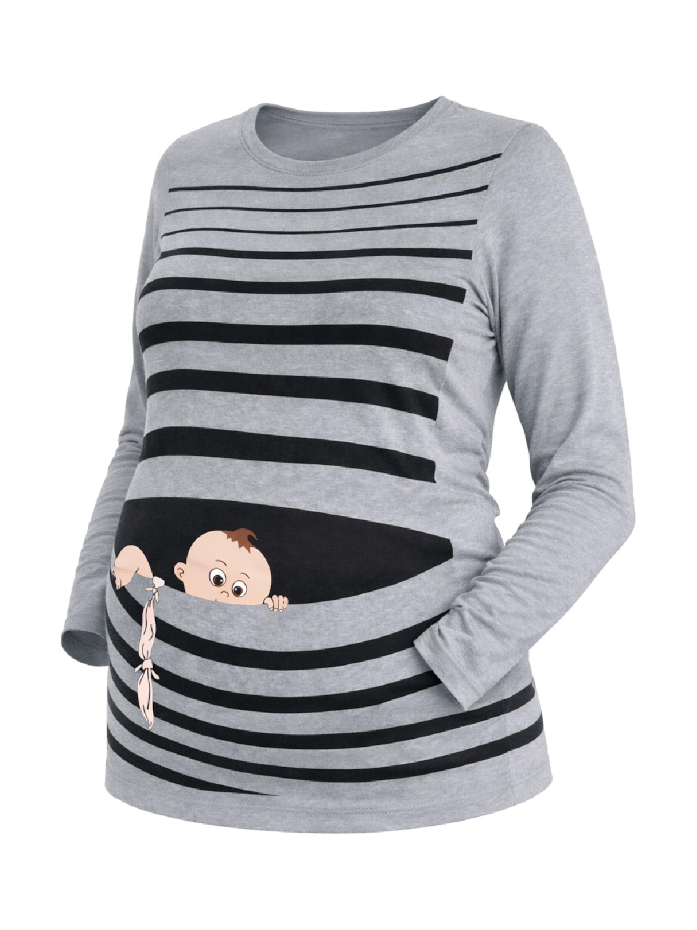 M.M.C. Shirt 'Baby Flucht Umstandslangarmshirt' in Grey, Item view