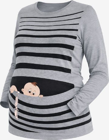 M.M.C. Shirt 'Baby Flucht Umstandslangarmshirt' in Grey: front