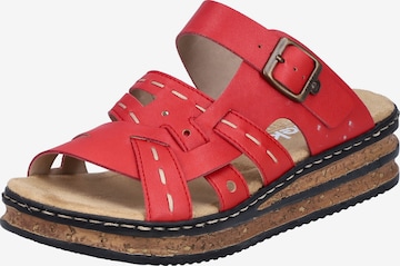 Rieker Mules in Red: front