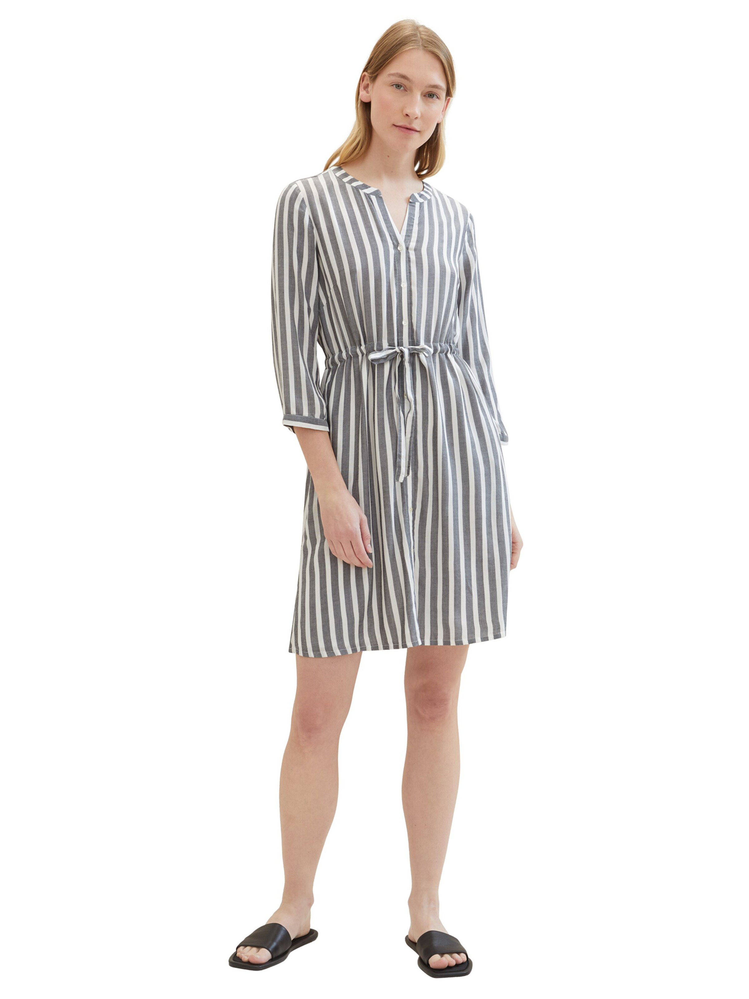 TOM TAILOR Shirt Dress in Grey