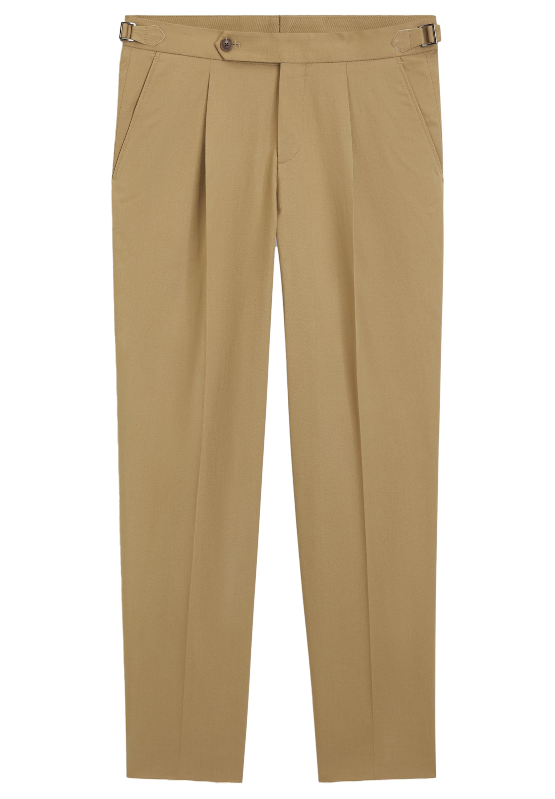 BOSS Tapered Pleated Pants ' C-Perino-PL-DTL-254 ' in Brown: front