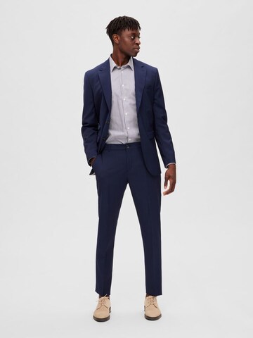 Coupe slim Pantalon à plis SELECTED HOMME en bleu