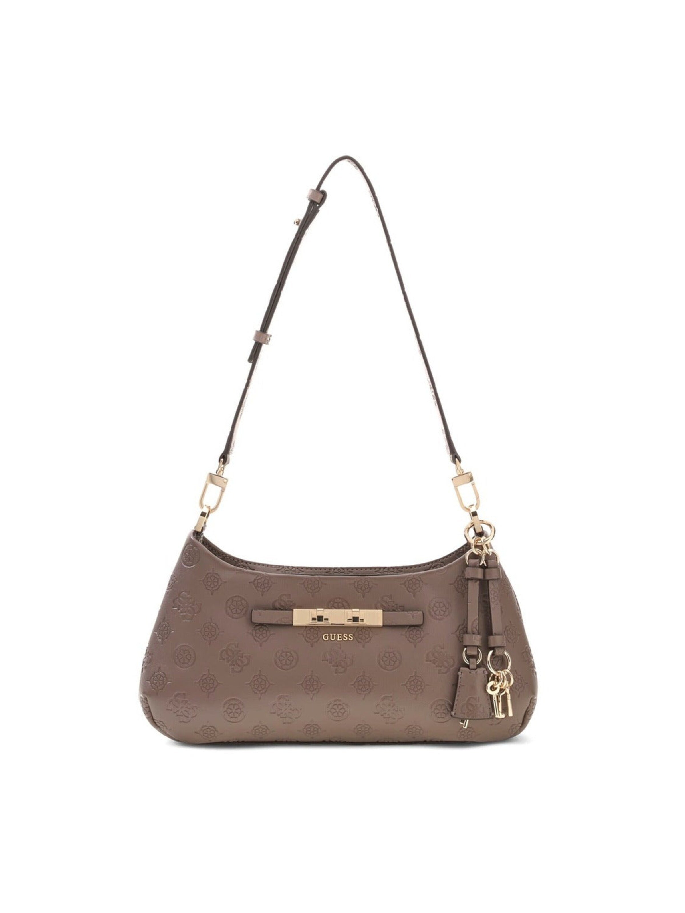 GUESS Taška cez rameno 'Guess Sac Bandoulière Carmella Taupe Logo', veľkosť One Size - hnedá, Produkt