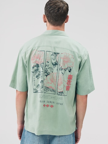Next Comfort fit Button Up Shirt in Green: front