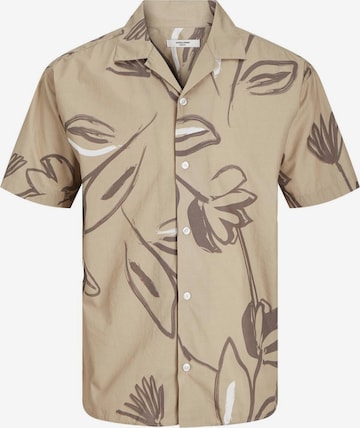 JACK & JONES Comfort fit Button Up Shirt 'Palma Resort' in Beige: front