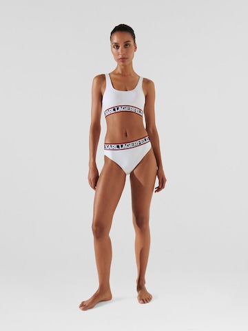 Bustino Top per bikini 'Elongated' di Karl Lagerfeld in bianco