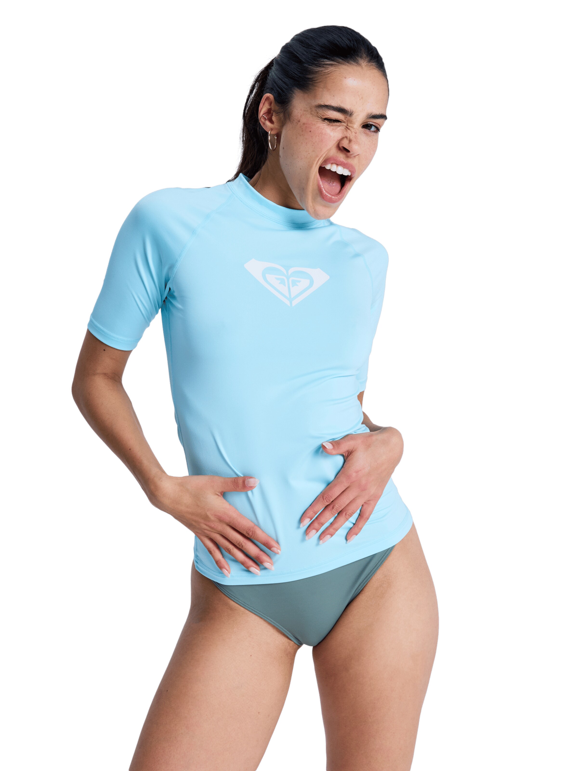ROXY Performance Shirt 'Whole Hearted' in Blue: front