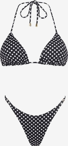 Bikini 'Polka Dots' di Acuarela Brand in nero: frontale