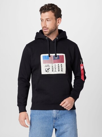 ALPHA INDUSTRIES Sweatshirt i svart: framsida