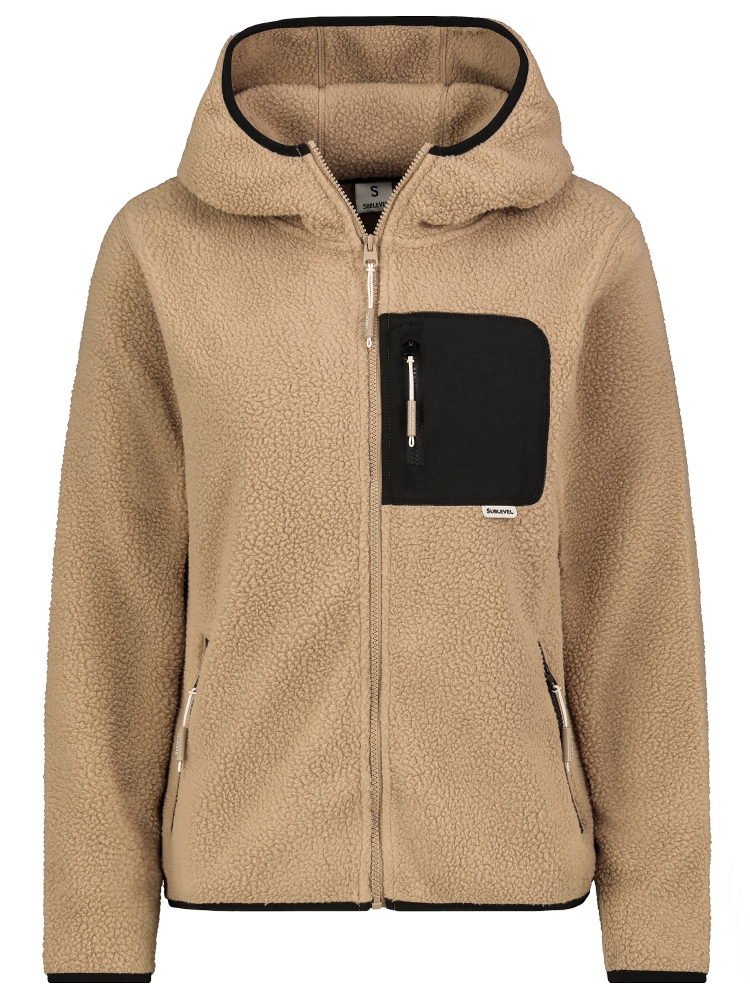 Sublevel Fleecejacke in Beige: Vorderseite