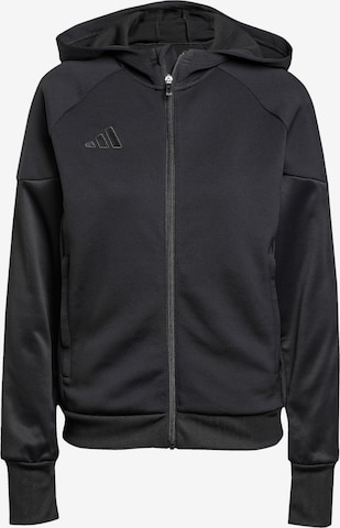 ADIDAS PERFORMANCE Athletic Zip-Up Hoodie 'Tiro 25' in Black: front