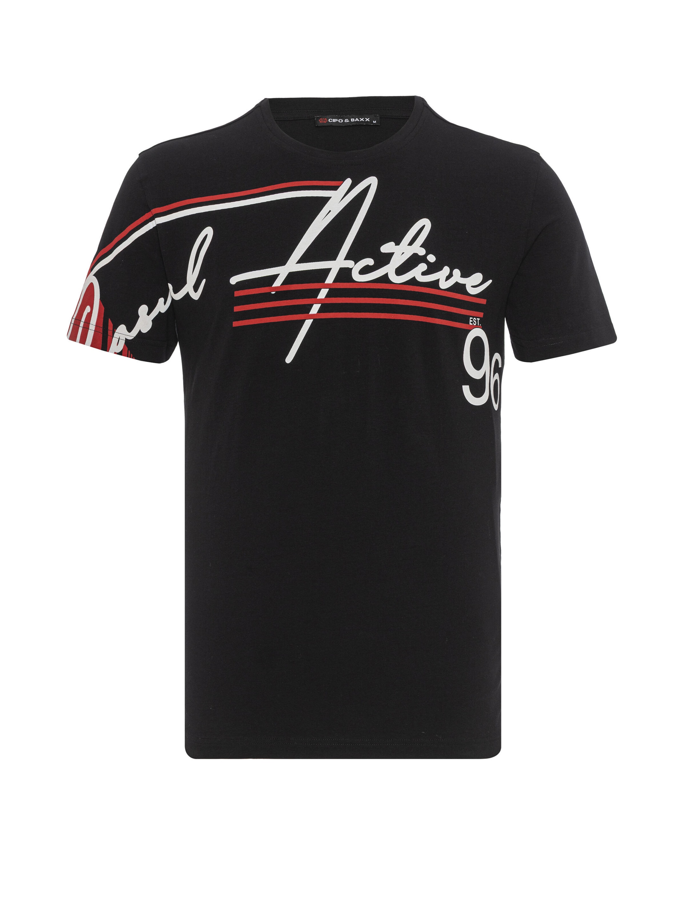 CIPO & BAXX T-Shirt 'CT796' in Regular Fit in Schwarz: Vorderseite
