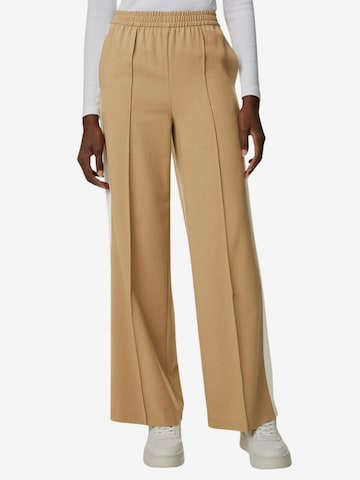 Marks & Spencer Wide leg Broek in Beige: voorkant