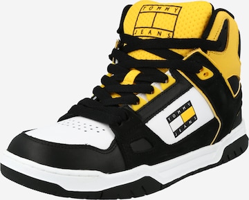 Sneaker alta di Tommy Jeans in giallo: frontale