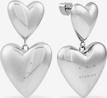 Copenhagen Studios Ohrringe 'Puffy Hearts' in Silber: Vorderseite
