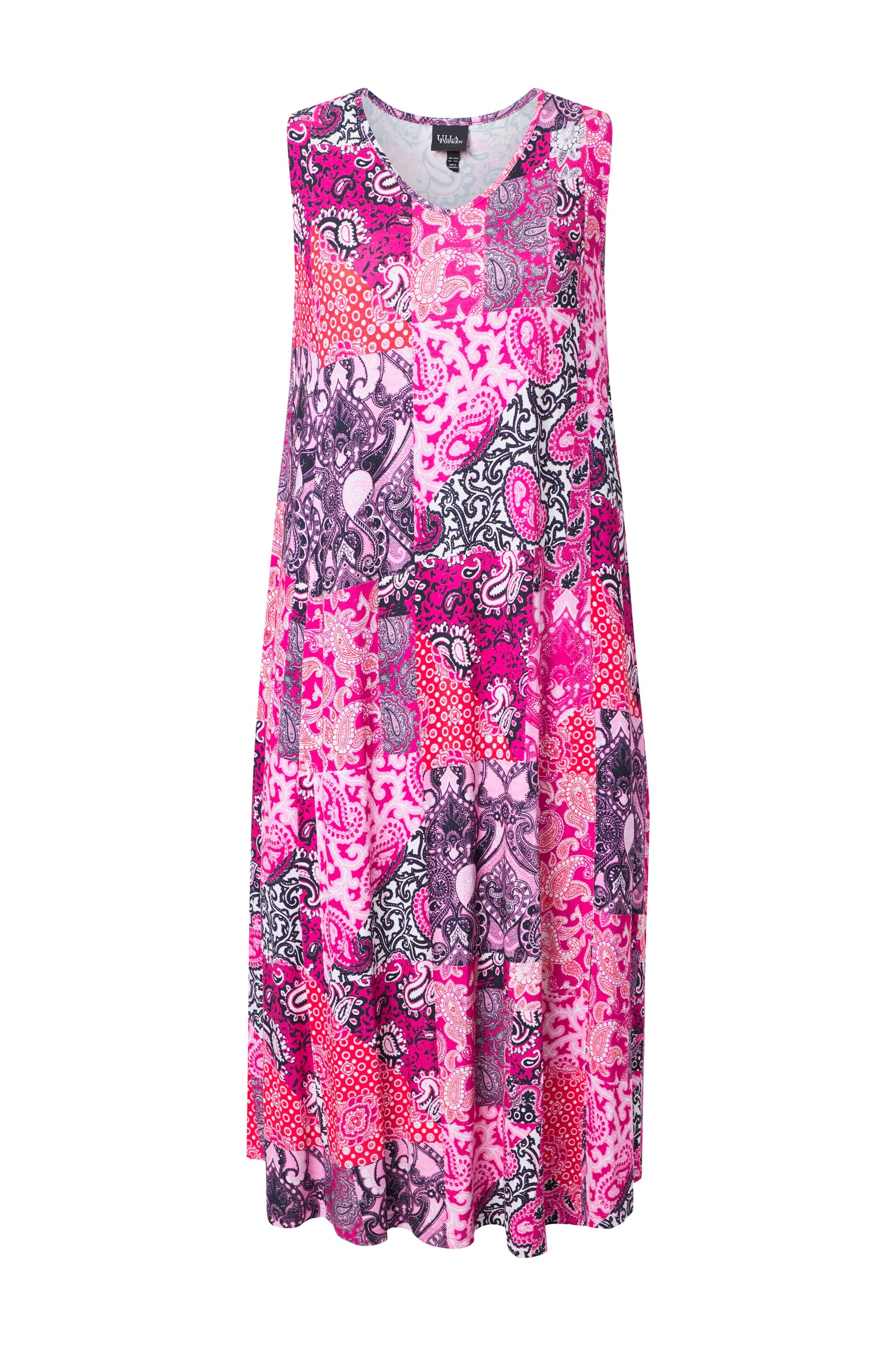 Ulla Popken Jurk in de kleur Pink / Zwart / Wit, Productweergave