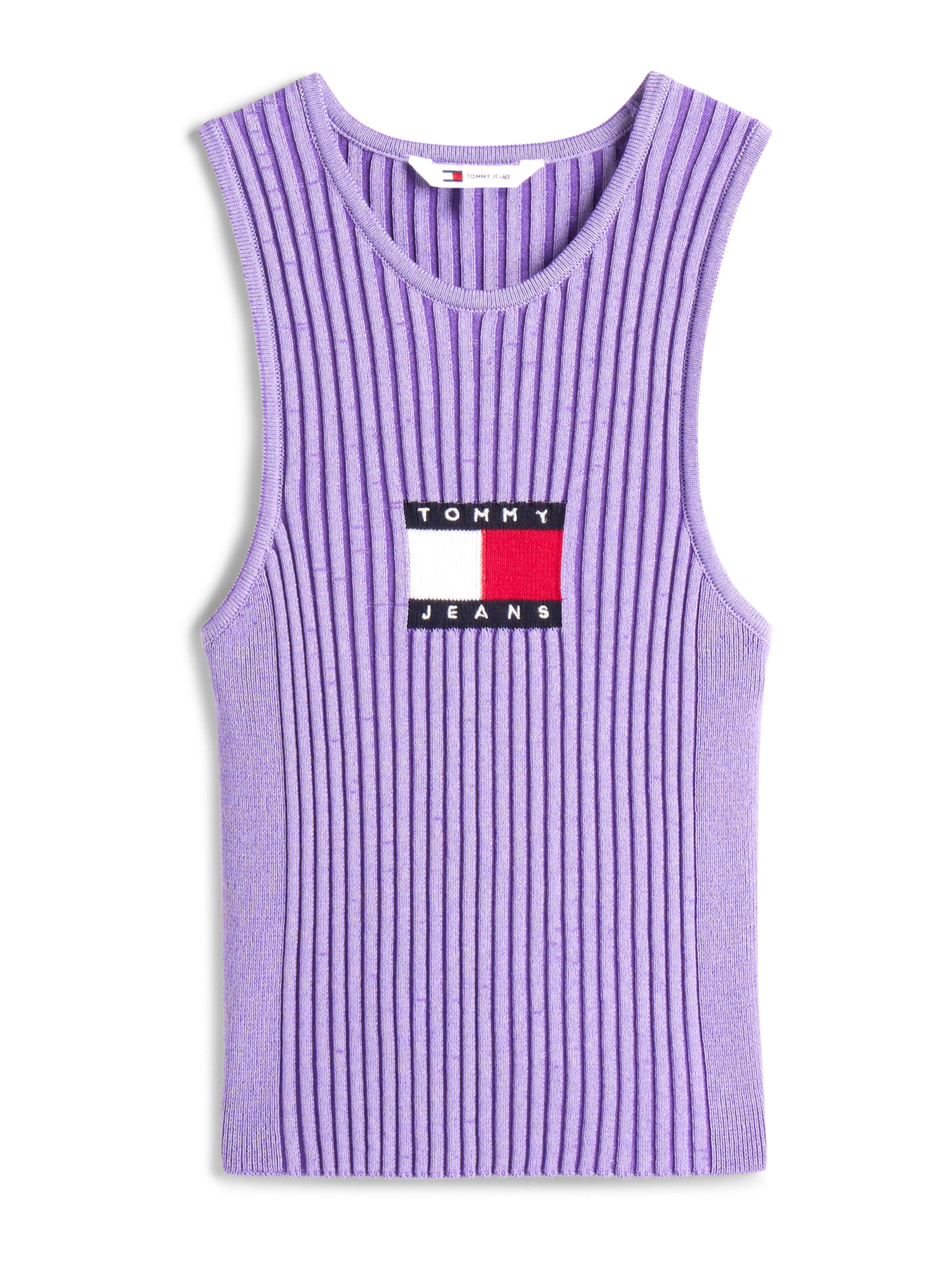 Tommy Jeans Kootud topp, värv lilla: eest vaates