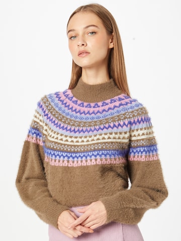 PIECES Sweater 'Feana' in Brown: front