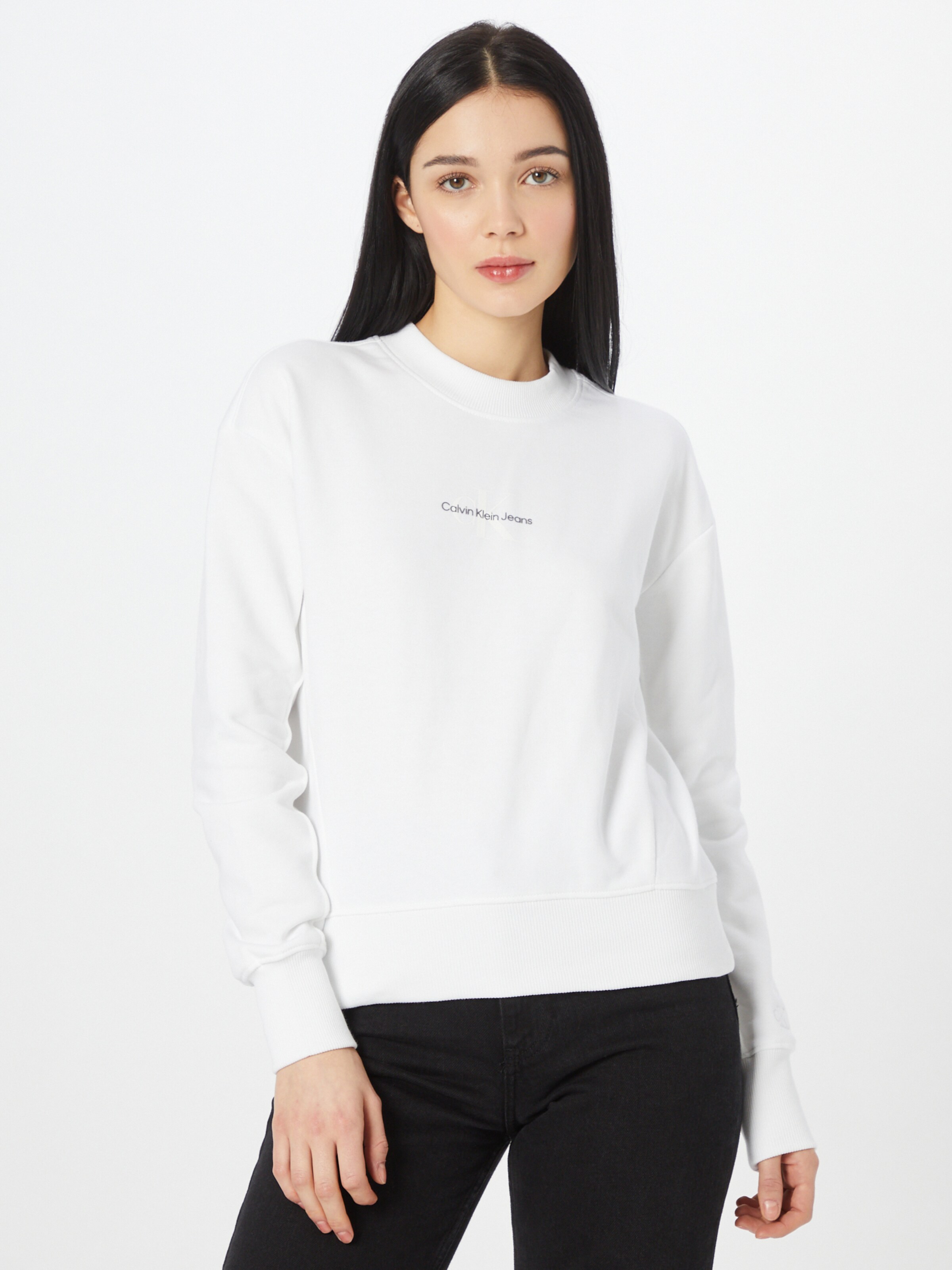 Frauen Sweat Calvin Klein Jeans Sweatshirt in Weiß - EL56455 Frauen Sweat Calvin Klein Jeans Sweatshirt in Weiß - EL56455
