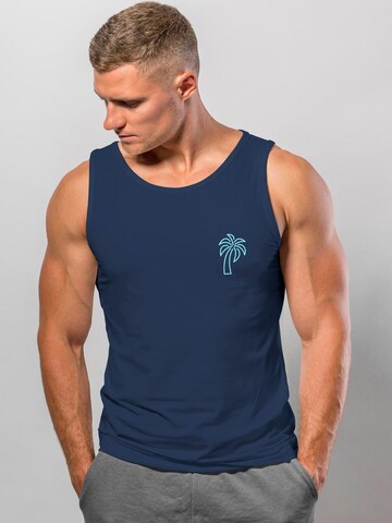 Neverless Shirt 'Palm Lineart' in Blue