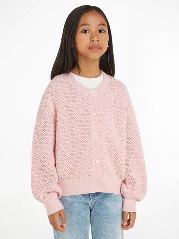 TOMMY HILFIGER Knit Cardigan in Pink: front