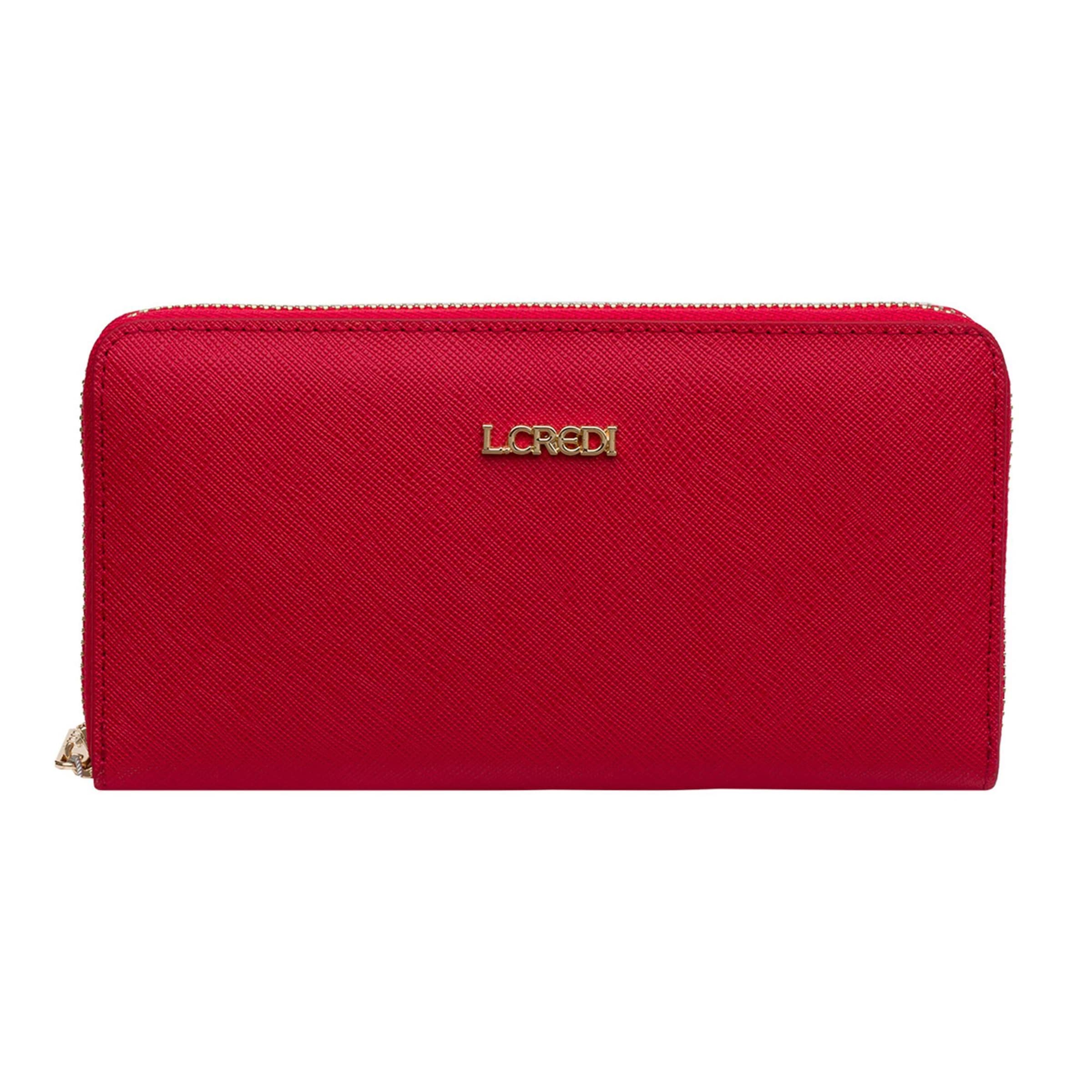 L.CREDI Wallet 'Poema' in Red: front