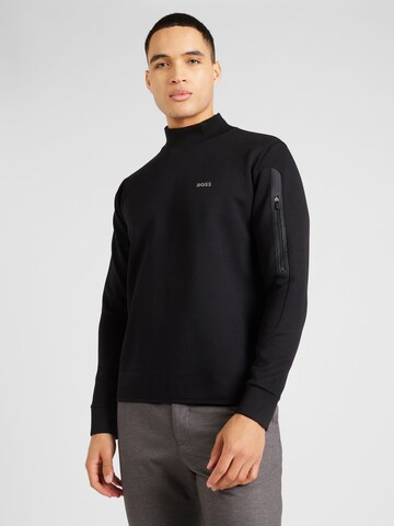 BOSS Green Sweatshirt 'Salbock1' in Black: front