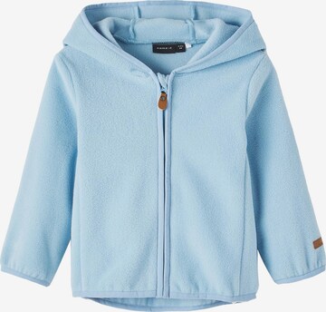 NAME IT Fleece jas 'MUNIT' in Blauw: voorkant